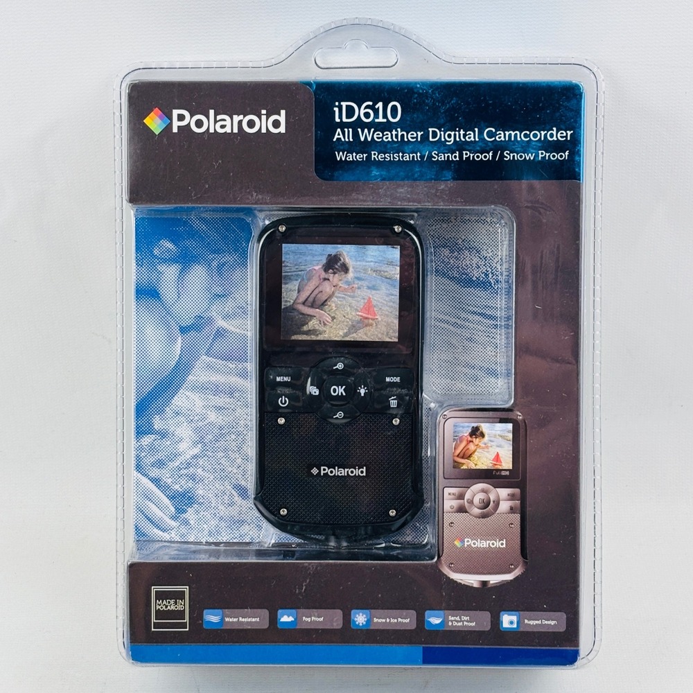 Polaroid iD610 All Weather Digital Camcorder Black iD610-BLK Water Resistant New